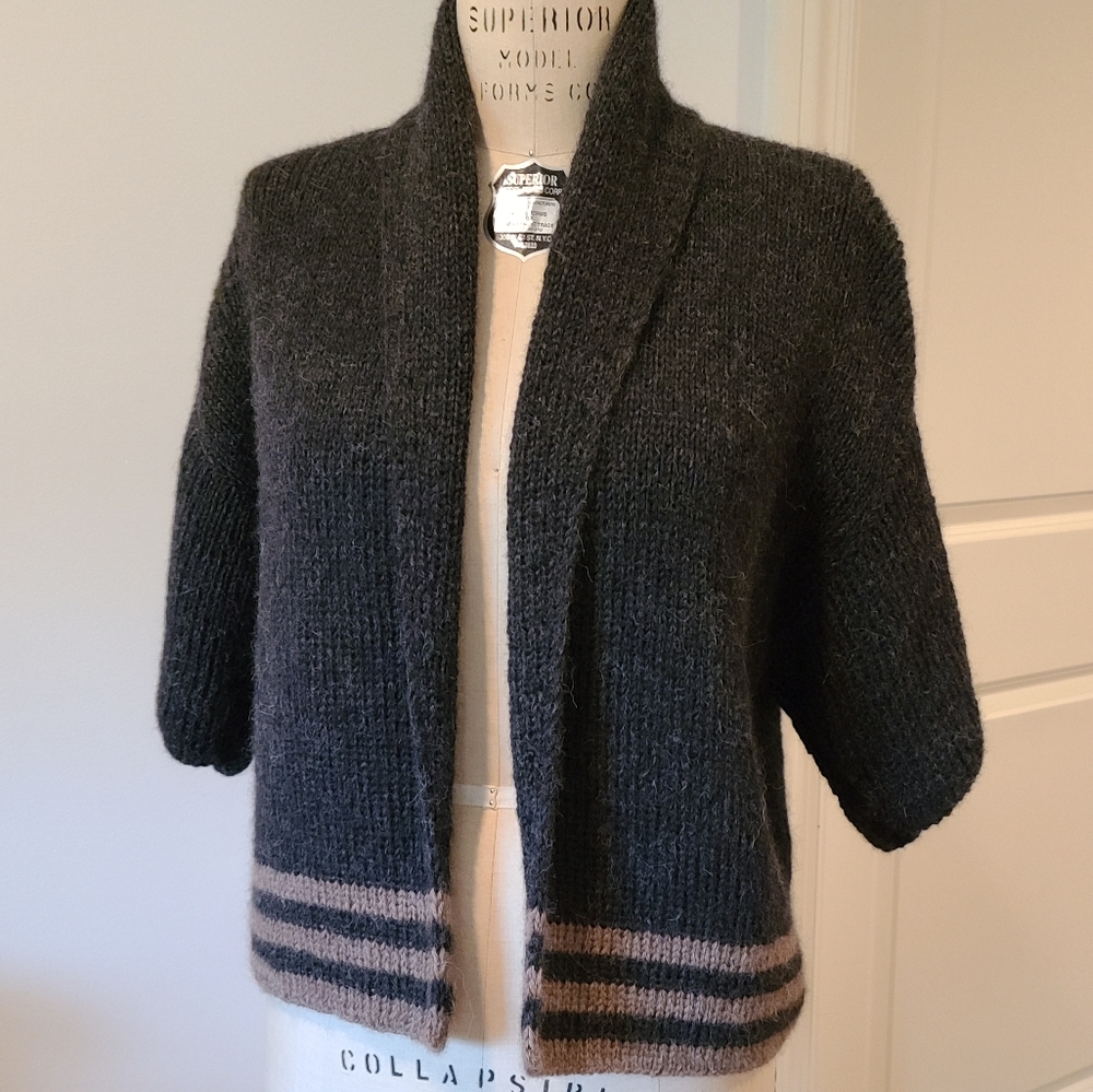 Hand-knitted cardigan sweater